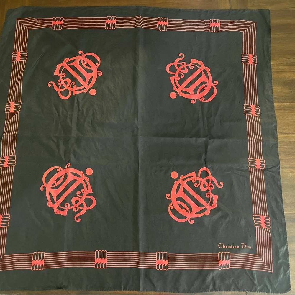 Dior Black and Red Scarf